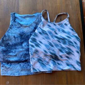 Old Navy Blue Patterned Two Tank Tops